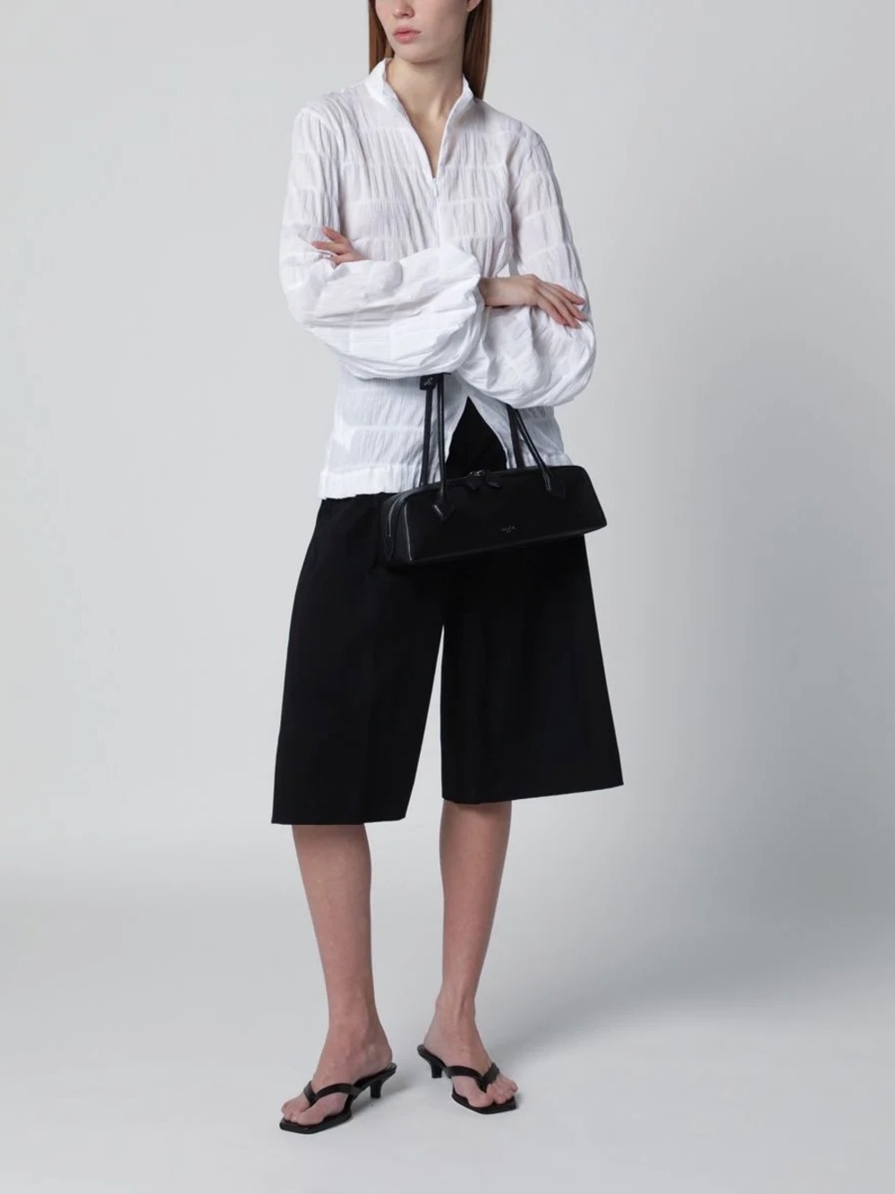St. John trousers cropped pleated black wool size 8